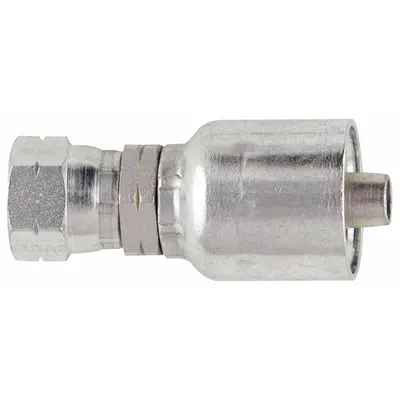 PARKER Hydraulic Crimp Fitting: Steel x Steel, Straight, -6 For Hose Dash Size - Parker Crimp Hydraulic Hose Fittings with Inverted Flare Connection