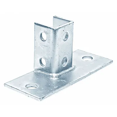 VAST Strut Channel Fitting: 1 5/8 in x 1 5/8 in For Strut Channel Size, Electroplated - Post Bases for Single Channels