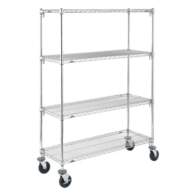 METRO Wire Shelving Unit: 60 in x 18 in x 67 7/8 in, Dry, Quick-Adjust, 4 Shelves - Quick-Adjust Mobile Wire Shelving for Dry Use