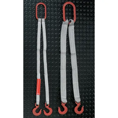 LIFT-ALL Bridle Web Sling: Type 3, Polyester, 1 Plies, 6 ft Sling Lg, 8 1/2 in Eye Lg - Protected-Edge Two-Leg Bridle Web Slings