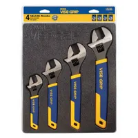 IRWIN Adjustable Wrench Set: Alloy Steel, Chrome, Cushion Grip Grip, 6 in to 12 in (MPN 2078706)