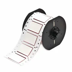 Polyolefin, white matte sleeve label roll for wire and cable identification. Each label measures 3/4 in x 2 in and fits 0 AWG to 2 AWG wire gauge. Compatible with the i3300 printer series for on-demand printing in industrial settings.