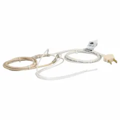 Fiberglass heating cord for applying controlled heat to metal and plastic surfaces. Ungrounded, no backing, requires separate controller. Suitable for pipe tracing, drum heating, and mold warming.