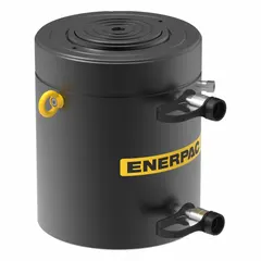Double-acting high cycle ram cylinder with 250 ton nominal capacity and 6 in nominal stroke. Constructed of steel for demanding industrial applications requiring consistent force and controlled extension and retraction cycles. Suitable for heavy lifting, pressing, and tensioning operations.