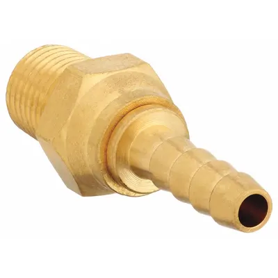 OEM Barbed Hose Fitting: For 1/4 in Hose I.D - Brass Multipurpose (Air, Water, Chemical) Rigid Barbed Hose Fittings