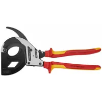 KNIPEX High Leverage Insulated Cable Cutter: Multi-Component Handle, Shear, 12 1/2 in Overall Lg (MPN 95 36 320)
