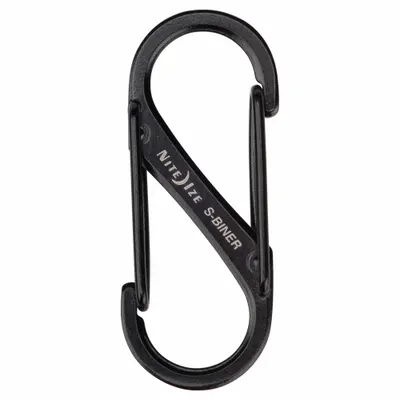 NITE IZE Double Carabiner: 5 lb Working Load Limit, Wire Gate - Load Rated S-Hook Double Snap Hooks