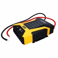 Hardwired inverter converting 10-15V DC to 120V AC at 60 Hz with 3000 W continuous output. Modified sine wave output form with four outlets. Suitable for powering tools, pumps, and controls in industrial settings where grid power is unavailable or unreliable