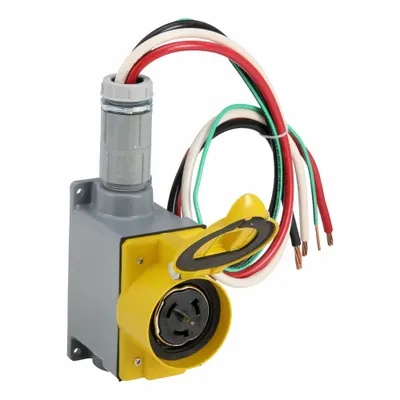 HUBBELL WIRING DEVICE-KELLEMS Prewired Receptacle: 125/250V AC, CS6369, Bare Wire - Prewired Receptacles