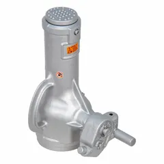 Mechanical screw jack with 25-ton load capacity and 9-inch stroke. Features a Socket with Quick Spin lifting actuator and aluminum body. Used for raising or positioning heavy loads in industrial maintenance, construction, and manufacturing applications.