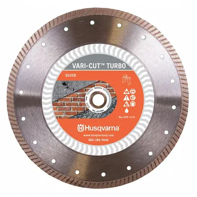 HUSQVARNA Diamond Saw Blade: Brick/Concrete/Granite/Marble/Masonry/Stone, 10 in Blade Dia. - Masonry-Cutting Blades