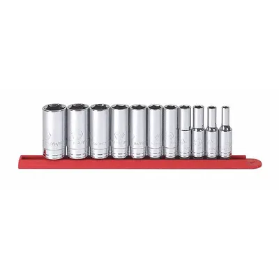 GEARWRENCH Socket Set: 3/8 in Drive, 11 Piece, 6-Point, SAE - SAE Socket Sets with Drive Tools