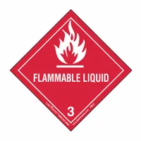 LABELMASTER DOT Container Label: Flammable Liquid, 3 15/16 in x 3 15/16 in, Paper, Label, 100 PK (MPN HML6C)