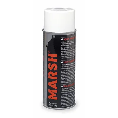 MARSH Stencil Ink: White, 11 oz Container Size - Stencil Ink Spray Cans