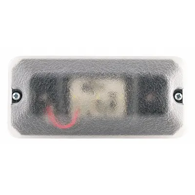 J.W. SPEAKER Dome Light: Rectangular, 12-24V DC, LED, Clear, Black, 3 in Overall Ht - Rectangular Dome Lights