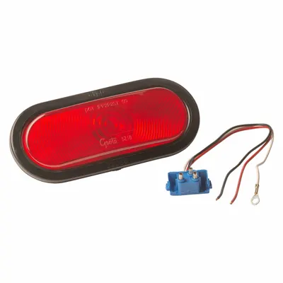 GROTE Stop/Turn/Tail Light: Incandescent, Stop Light, Red, Oval, 3 3/16 in Overall Ht - Stop Lights