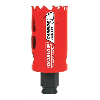 DIABLO Hole Saw: 1 1/2 in Saw Dia., 3 Teeth per Inch, 2 3/8 in Max. Cutting Dp - Multi-Material-Cutting Hole Saws without Arbor