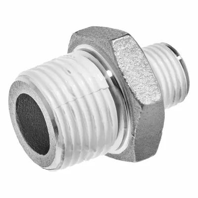 USA INDUSTRIALS Metal Pipe Straight: 1/4 in x 1/8 in, Male NPT Threaded x Male NPT Threaded - Low-Pressure Threaded Pipe Fittings with Thread Sealant