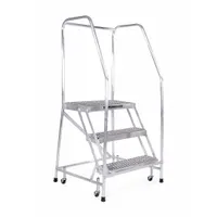 COTTERMAN Rolling Ladder: 1.7 ft Platform Ht, Assembled, Aluminum, Wt-Actuated, Serrated (MPN A2R1818A3B3C50P6)