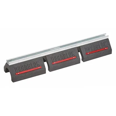 DURA-BLOK Pipe Support Block: Rubber Base, Electroplated Cast Iron, 6 in Overall Lg - Support Blocks with Strut Channel