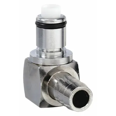 COLDER Quick Connection Elbow: 90° Elbow, 1/4 in ID Size, Barbed, Brass - Chrome-Plated Brass Quick-Disconnect Tube Fittings
