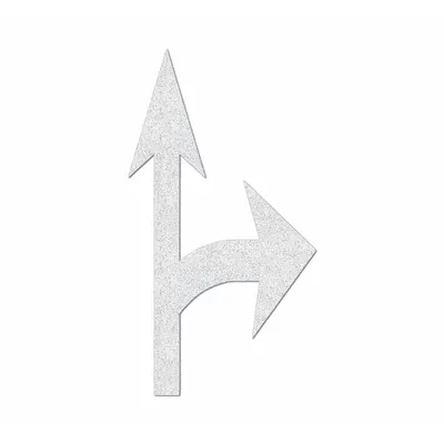 RAE Preformed Thermoplastic Pavement Markings: Right Combo Arrow, White, 12 3/4 ft Lg - Pavement Pre-Determined Messages
