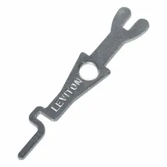 Replacement key for Leviton tamper resistant switches, compatible with manufacturer model number 1202-2L. Used to operate or lock out electrical circuits in commercial and industrial settings. No key code or additional components included.