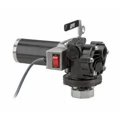 Gear drum pump designed for transferring low-viscosity fluids from drums, barrels, or containers. Powered by a 1/5 hp, 12 V DC motor, it delivers up to 12 gpm and handles fluids with a maximum viscosity of 10 cps. The pump body is constructed of polyethylene. Suitable for dispensing fuels, oils, and other non-corrosive liquids in industrial, agricultural, and chemical processing applications.