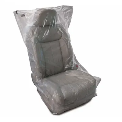 SLIP-N-GRIP Seat Cover: Clear, Plastic, 32 in x 52 in, 500 Pack Qty - Seat Covers