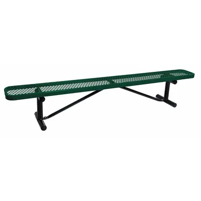 OEM Outdoor Bench: 96 in Overall Lg - Thermoplastic Coated Steel Benches