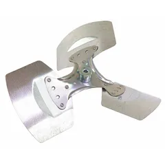 Replacement propeller for HVAC and refrigeration systems. Used to move air across heat exchangers or condensers in unit heaters and air handlers. Suitable for commercial and industrial facilities requiring airflow for heating and cooling.