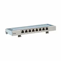 Patch Panel: 8 Ports, Flat, 110 IDC/Krone IDC, Front Numbered, Shielded, Rear Access, Equipped (MPN N250-SH08-DIN6A)