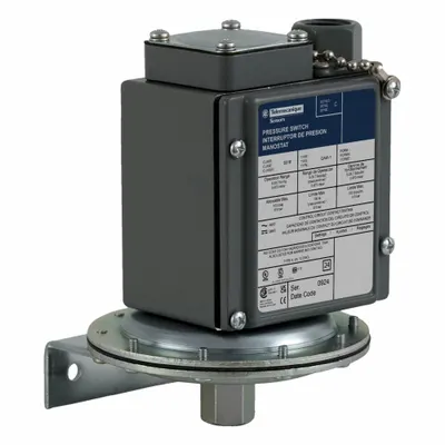 TELEMECANIQUE SENSORS Vacuum Switch: 9016G, SPDT-1NO/1NC, 100 psi Pressure - Max - Diaphragm Vacuum Switches for Sensitive-Control Applications