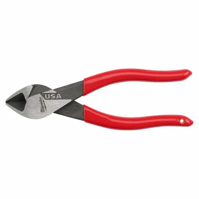 MILWAUKEE Dipped Grip Plier: Std, Straight, Oval, 1 in Jaw Lg, 1 1/8 in Jaw Wd, 6 in Overall Lg - Flush-Cut Diagonal-Cutting Pliers