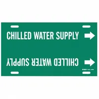 Pipe Marker: Chilled Water Supply, Green, White, Fits 8 to 9 7/8 in Pipe O.D., 1 Pipe Markers (MPN 4024-G)