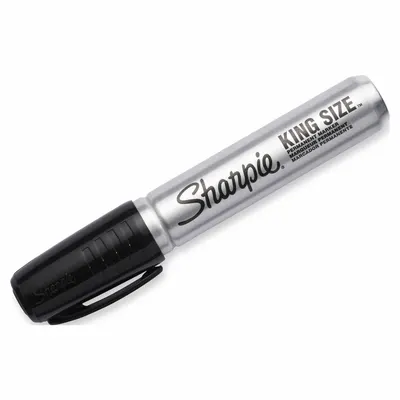 SHARPIE Ink Industrial Marker: 7 mm Tip Wd, Chisel, Black, Std Actuation Style - General Purpose Ink Markers