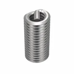 18-8 stainless steel helical insert with screw-locking feature for thread repair or reinforcement in metal substrates. M4-0.70 coarse thread, right-hand direction, plain finish. Requires 4.2mm drill bit and M4-0.70 STI tap. Tensile strength 200,000 to 250,000 psi. Pack of 100.