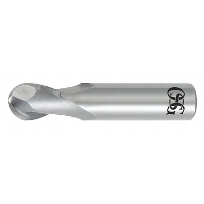 OSG Ball End Mill: Carbide, 2 Flute, 7/16" Mill Dia, 5/8" LOC, 2-1/2" OAL (MPN 412-4375-BN) - General Purpose Carbide Ball End Mills