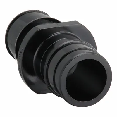 ZURN Barbed Fitting Coupling: 3/4 in ID x 3/4 in ID x 1 in Pipe Size, Barbed - Expansion Polymer Barbed Tube Fittings