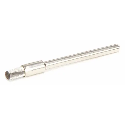 WEILER Miniature End Brush: Crimped Stainless Steel, 3/16 in Dia, 0.003 in Fill Dia - Light-Cleaning Brushes for Stainless Steel