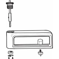 The MALCO HC1E Adjustment Sleeve is a cutting and shearing attachment for hole cutters. It includes an adjustment screw and has an overall length of 4 3/8 inches. This sleeve is used to adjust cutting depth or alignment during hole-cutting operations in sheet metal and ductwork.
