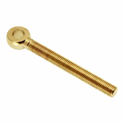 AMPG Fixed Rod End: Brass, Plain, 5 in Hole Center-to-End Lg, Right Hand - Brass Male Threaded Fixed Rod Ends