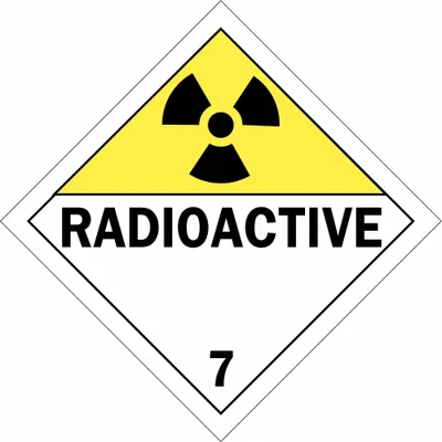 BRADY Class 7 Radioactive Placard, 10 3/4 x 10 3/4 in - Class 7: Radioactive