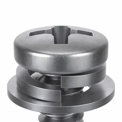 SEMS Screw: Flat/Split Lock, #6-32 Thread Size, 1 in Lg, Stainless Steel, Passivated - Machine Screws with Flat & Split Lock Washers