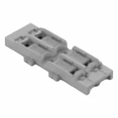 Mounting carrier from the WAGO 221 Series designed to accommodate two inline splice connectors. Provides a structured mounting solution for organizing and securing wire connections in junction boxes, control panels, and similar electrical enclosures.
