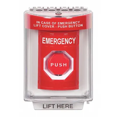 SAFETY TECHNOLOGY INTERNATIONAL Exit Push Button: 4 7/8 in Ht, 3 3/16 in Dp, 3 1/4 in Wd, ADA Compliant - Emergency Push Buttons