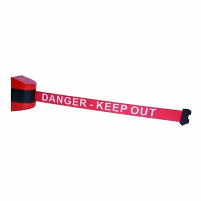 OEM Wall Mounted Retractable Belt Barrier: Magnet - Magnetic-Mount Retractable Belt Barriers