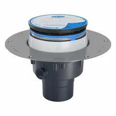 This ZURN height adjustable floor drain is made of PVC with a solvent weld connection and a bronze finish. It features a 5 in grate and a 3 in nominal pipe size, and includes a rough in adapter assembly. Suitable for concrete floor installations in commercial and industrial settings for surface water drainage.