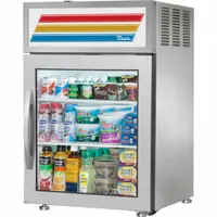 TRUE REFRIGERATION Freezer Merchandiser: 36 1/4 in x 24 in x 23 3/8 in, Silver, Glass Door (MPN GDM-05-S-HC~FGD01)