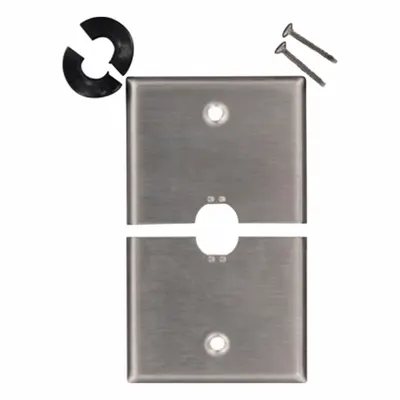 LEVITON Wall Plate: Single Circular Opening, 1 Gang, Silver - General Purpose Wall Plates